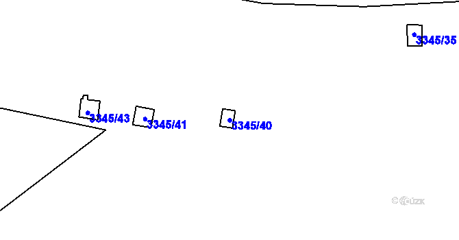 Parcela st. 3345/40 v KÚ Turnov, Katastrální mapa