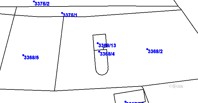 Parcela st. 3368/4 v KÚ Turnov, Katastrální mapa