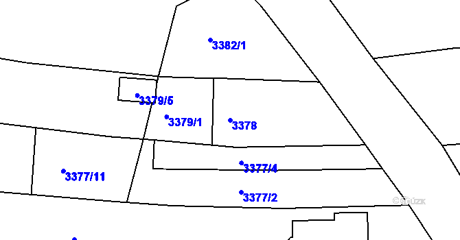 Parcela st. 3378 v KÚ Turnov, Katastrální mapa