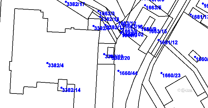 Parcela st. 3382/10 v KÚ Turnov, Katastrální mapa