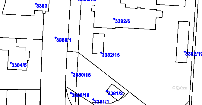 Parcela st. 3382/15 v KÚ Turnov, Katastrální mapa