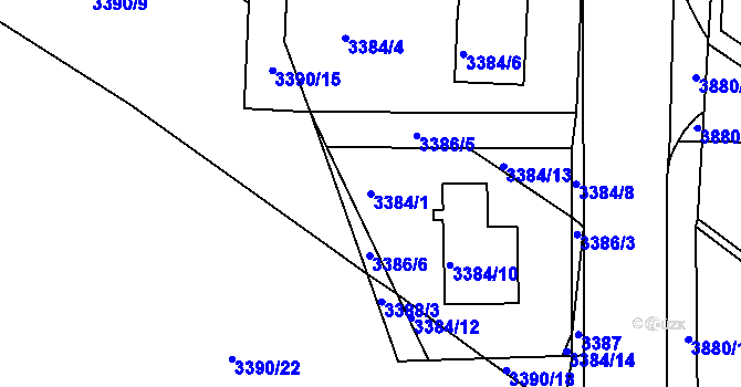 Parcela st. 3384/1 v KÚ Turnov, Katastrální mapa