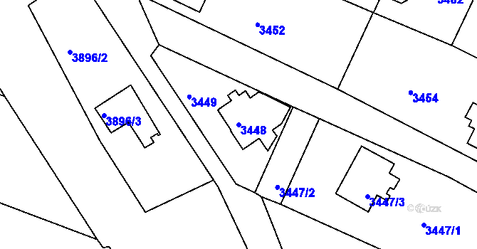 Parcela st. 3448 v KÚ Turnov, Katastrální mapa