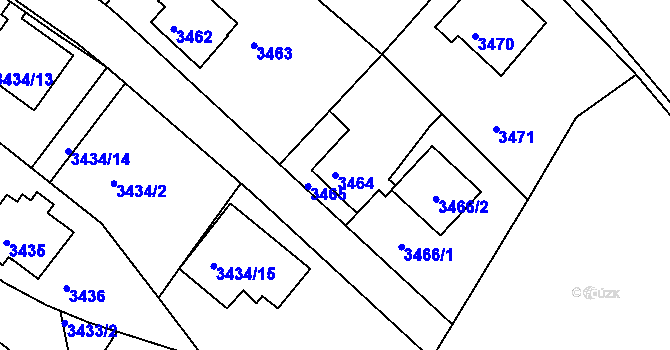 Parcela st. 3464 v KÚ Turnov, Katastrální mapa