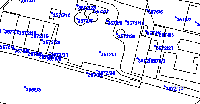Parcela st. 3572/3 v KÚ Turnov, Katastrální mapa