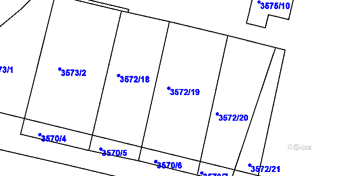 Parcela st. 3572/19 v KÚ Turnov, Katastrální mapa
