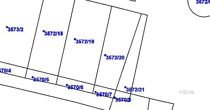 Parcela st. 3572/20 v KÚ Turnov, Katastrální mapa
