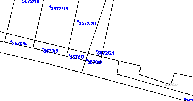 Parcela st. 3572/21 v KÚ Turnov, Katastrální mapa