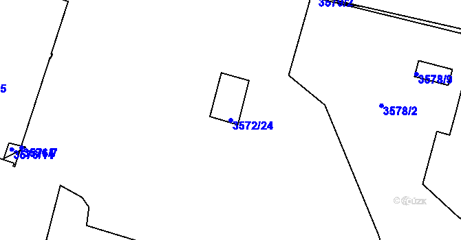 Parcela st. 3572/24 v KÚ Turnov, Katastrální mapa