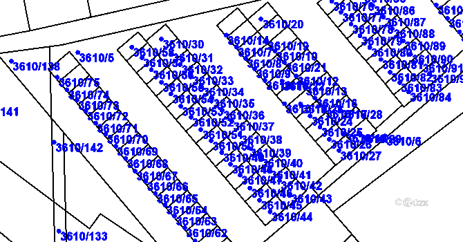 Parcela st. 3610/37 v KÚ Turnov, Katastrální mapa