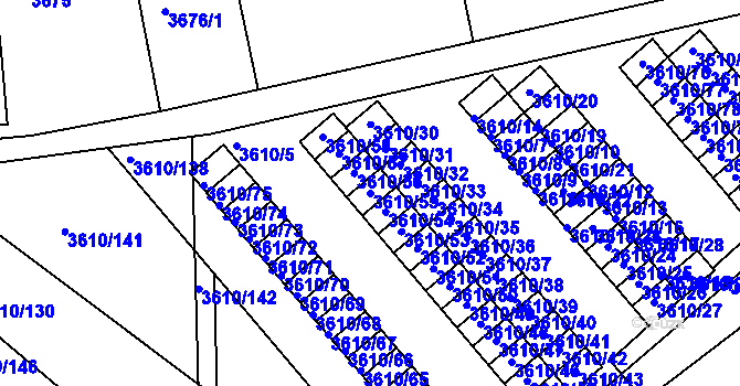Parcela st. 3610/55 v KÚ Turnov, Katastrální mapa