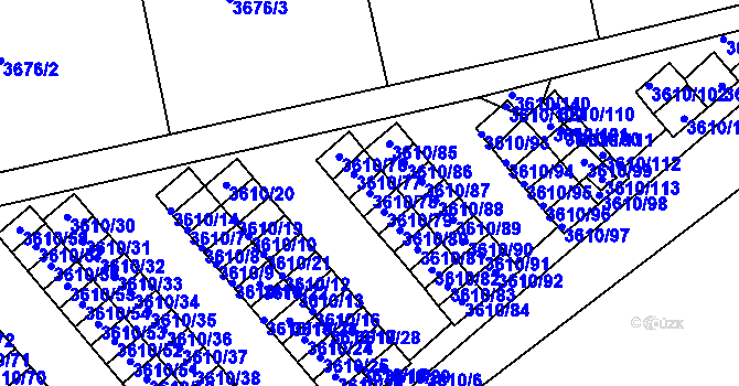 Parcela st. 3610/78 v KÚ Turnov, Katastrální mapa
