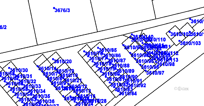 Parcela st. 3610/86 v KÚ Turnov, Katastrální mapa