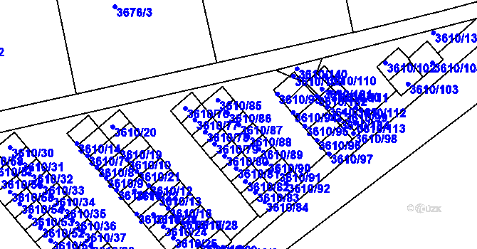 Parcela st. 3610/87 v KÚ Turnov, Katastrální mapa