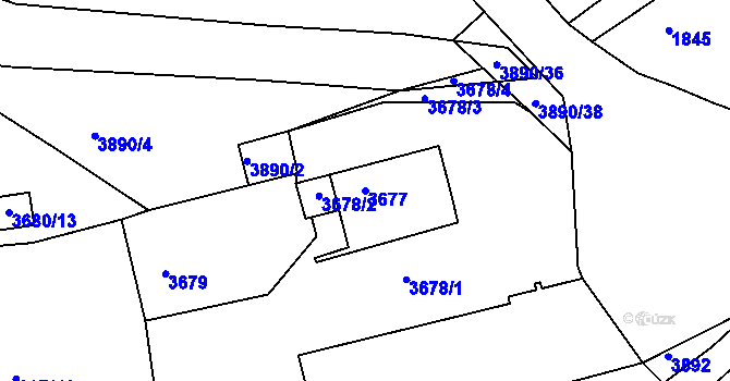 Parcela st. 3677 v KÚ Turnov, Katastrální mapa