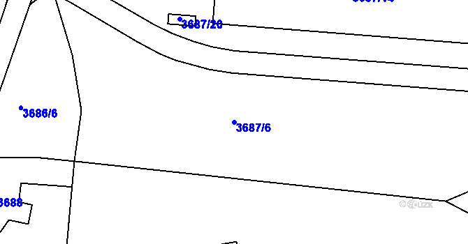 Parcela st. 3687/6 v KÚ Turnov, Katastrální mapa