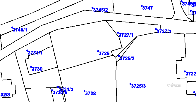 Parcela st. 3726 v KÚ Turnov, Katastrální mapa