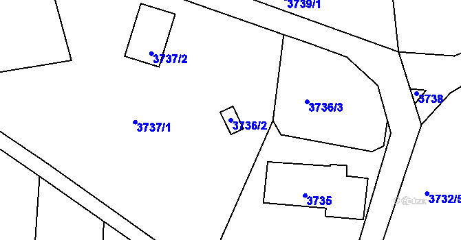Parcela st. 3736/2 v KÚ Turnov, Katastrální mapa