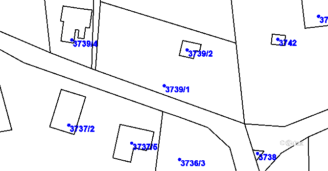Parcela st. 3739/1 v KÚ Turnov, Katastrální mapa