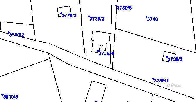 Parcela st. 3739/4 v KÚ Turnov, Katastrální mapa