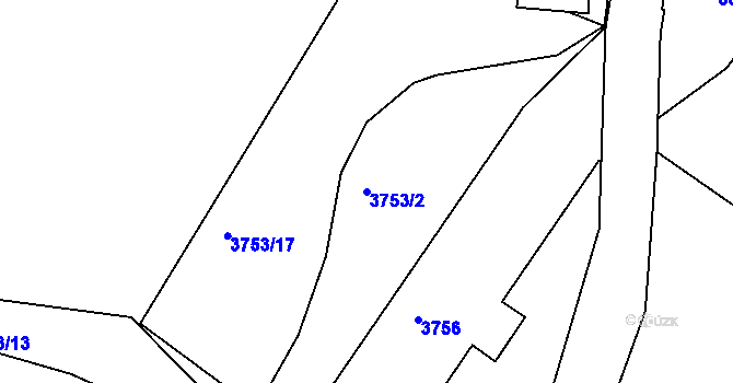 Parcela st. 3753/2 v KÚ Turnov, Katastrální mapa