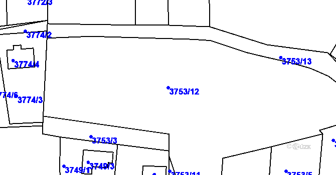 Parcela st. 3753/12 v KÚ Turnov, Katastrální mapa