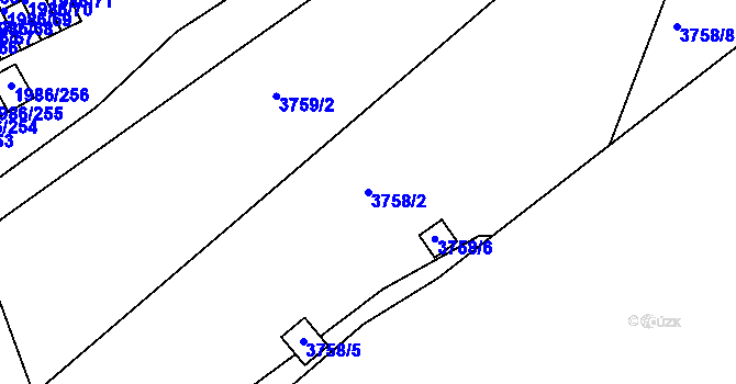 Parcela st. 3758/2 v KÚ Turnov, Katastrální mapa