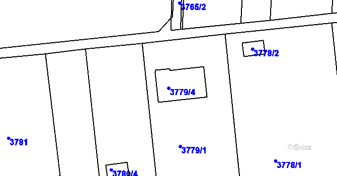 Parcela st. 3779/4 v KÚ Turnov, Katastrální mapa