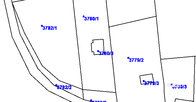 Parcela st. 3780/3 v KÚ Turnov, Katastrální mapa