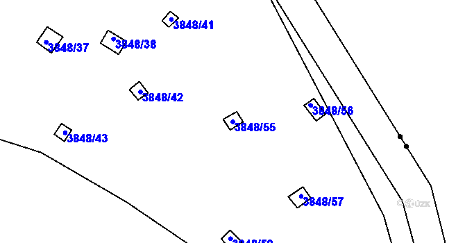 Parcela st. 3848/55 v KÚ Turnov, Katastrální mapa