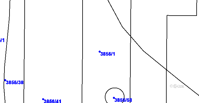 Parcela st. 3856/1 v KÚ Turnov, Katastrální mapa