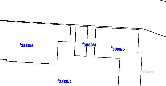 Parcela st. 3888/4 v KÚ Turnov, Katastrální mapa