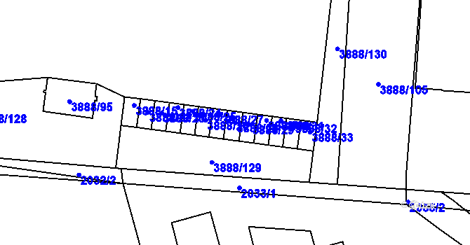 Parcela st. 3888/28 v KÚ Turnov, Katastrální mapa