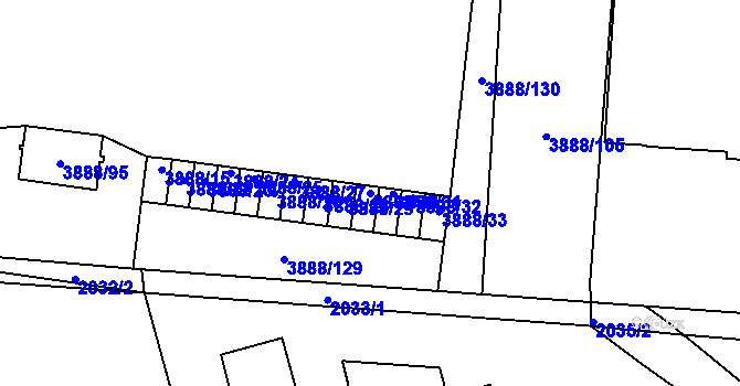 Parcela st. 3888/30 v KÚ Turnov, Katastrální mapa