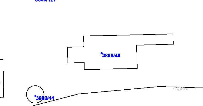 Parcela st. 3888/48 v KÚ Turnov, Katastrální mapa