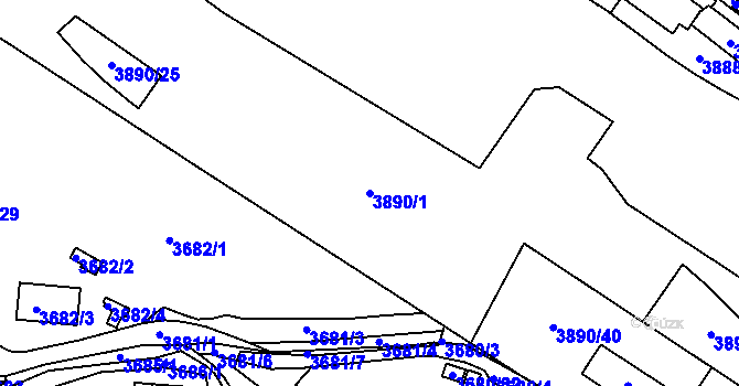Parcela st. 3890/1 v KÚ Turnov, Katastrální mapa