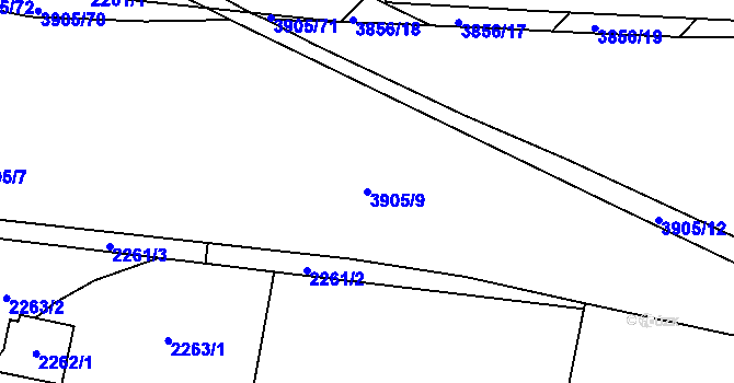 Parcela st. 3905/9 v KÚ Turnov, Katastrální mapa