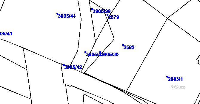 Parcela st. 3905/30 v KÚ Turnov, Katastrální mapa