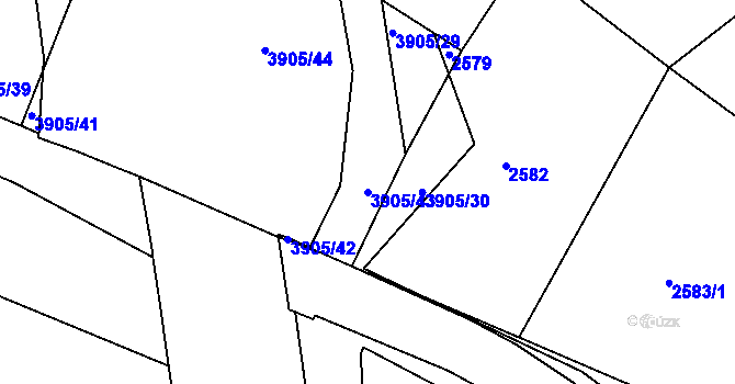 Parcela st. 3905/43 v KÚ Turnov, Katastrální mapa