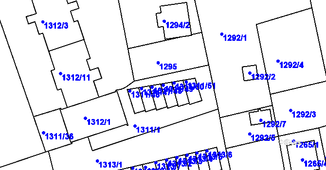Parcela st. 1311/49 v KÚ Turnov, Katastrální mapa