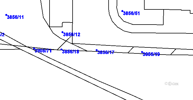 Parcela st. 3856/17 v KÚ Turnov, Katastrální mapa