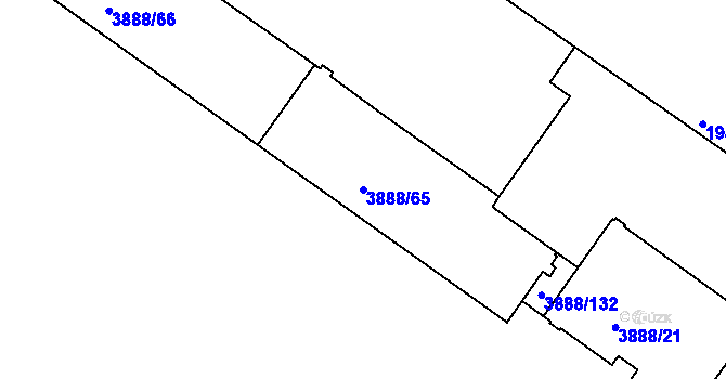 Parcela st. 3888/65 v KÚ Turnov, Katastrální mapa