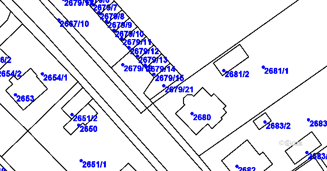 Parcela st. 2679/21 v KÚ Turnov, Katastrální mapa