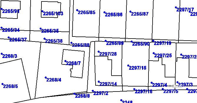 Parcela st. 2297/28 v KÚ Turnov, Katastrální mapa