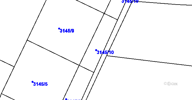 Parcela st. 3145/10 v KÚ Turnov, Katastrální mapa