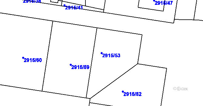 Parcela st. 2915/53 v KÚ Turnov, Katastrální mapa