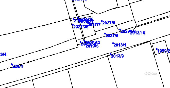 Parcela st. 2013/5 v KÚ Turnov, Katastrální mapa