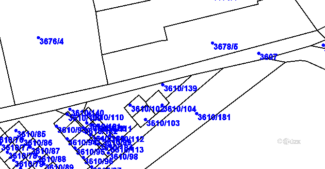 Parcela st. 3610/139 v KÚ Turnov, Katastrální mapa