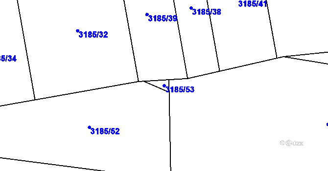 Parcela st. 3185/53 v KÚ Turnov, Katastrální mapa