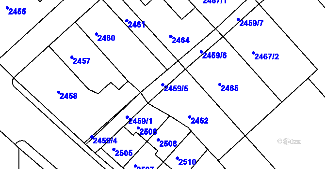 Parcela st. 2459/5 v KÚ Turnov, Katastrální mapa